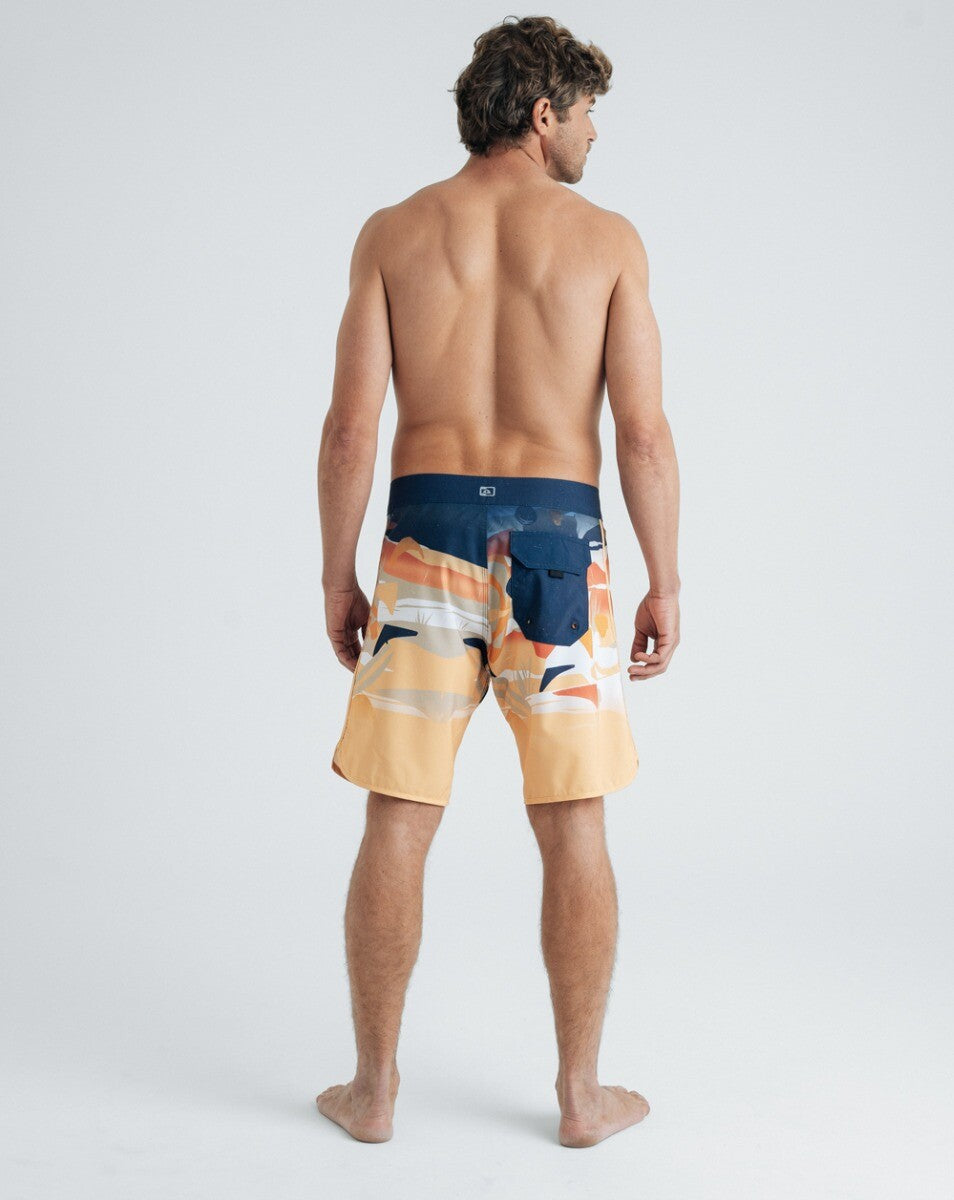 Boardshort Knots - Amarelo e Azul Marinho