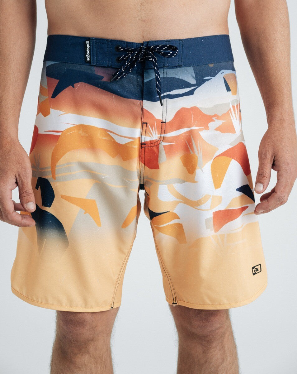 Boardshort Knots - Amarelo e Azul Marinho