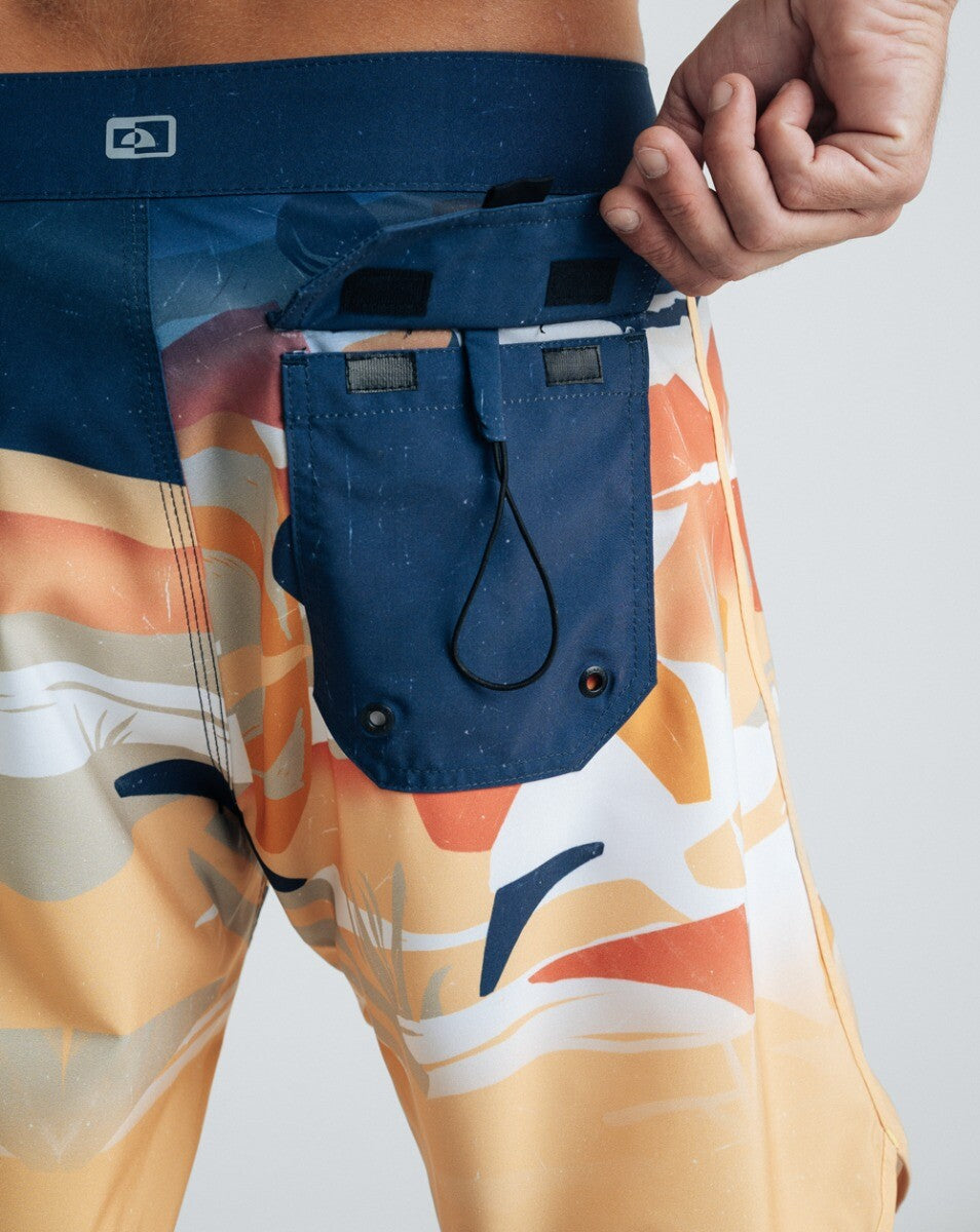 Boardshort Knots - Amarelo e Azul Marinho