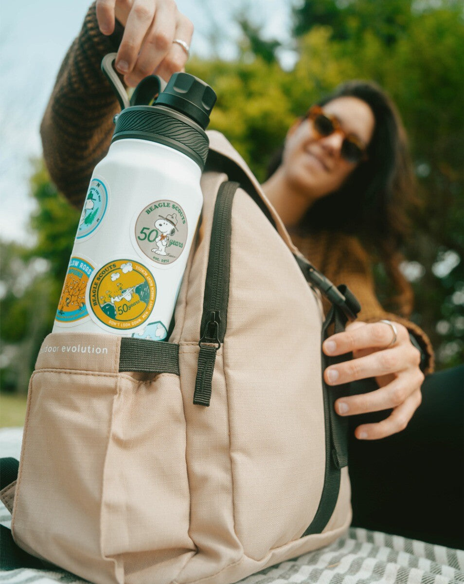 Mochila Gaivota 15L - Marrom, Marinho e Caqui