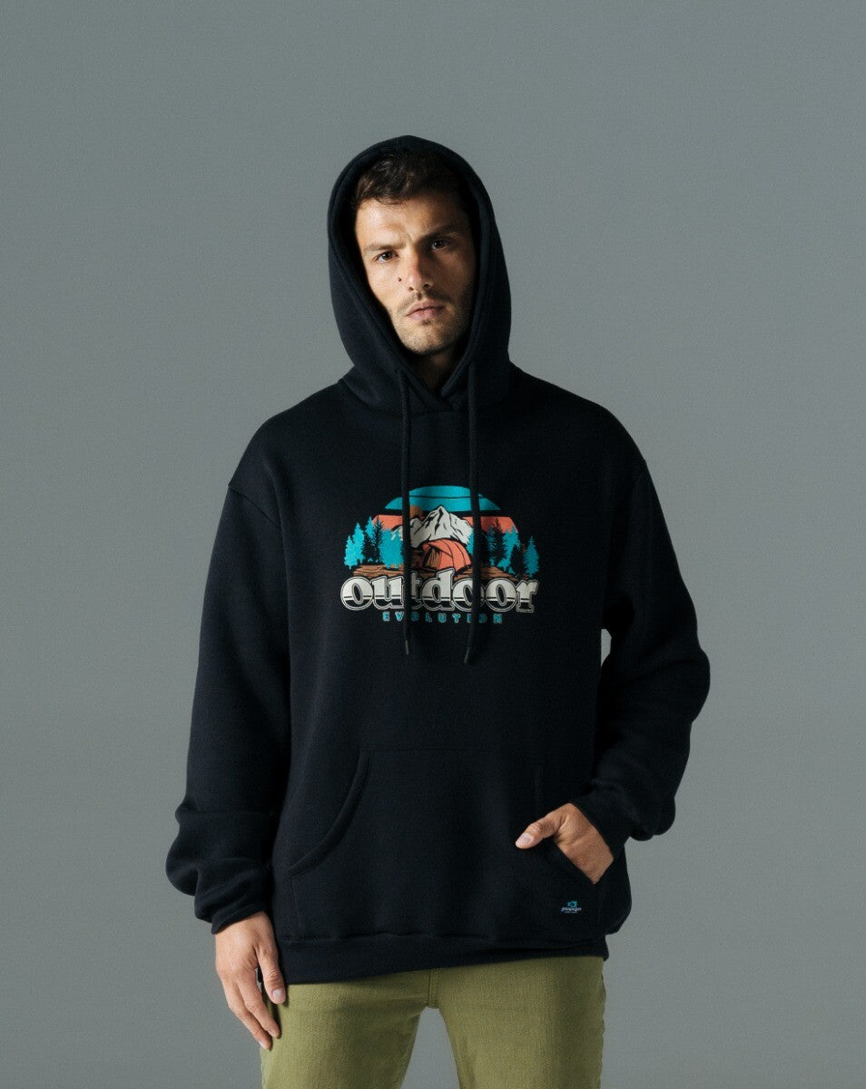 Moletom Hoodie Com Felpa Yukon - Preto