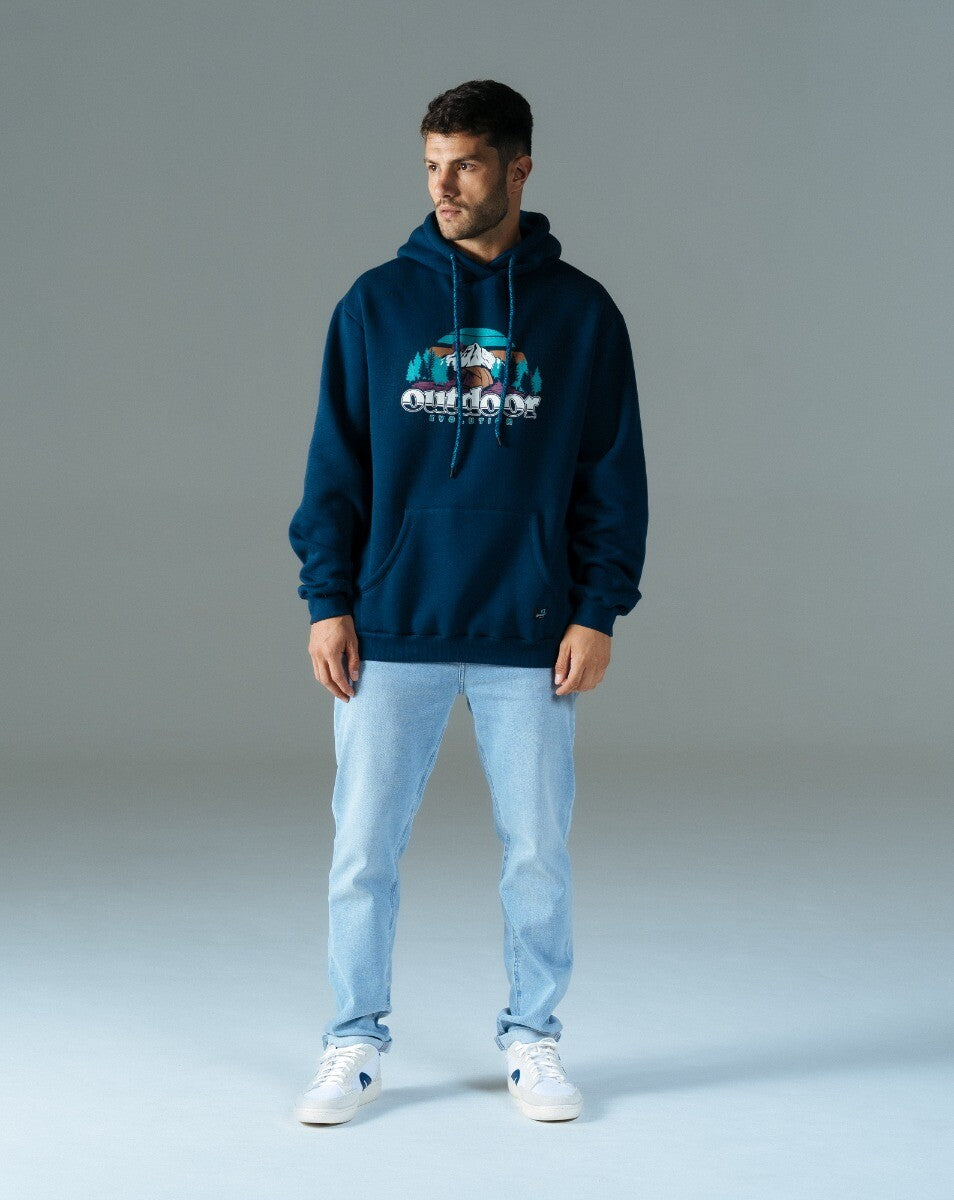 Moletom Hoodie Com Felpa Yukon - Azul Marinho