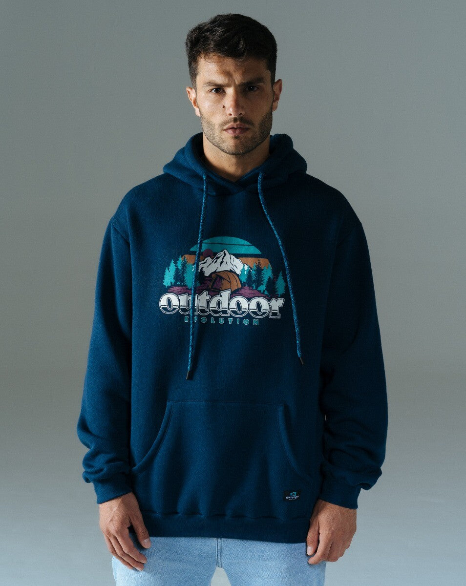 Moletom Hoodie Com Felpa Yukon - Azul Marinho