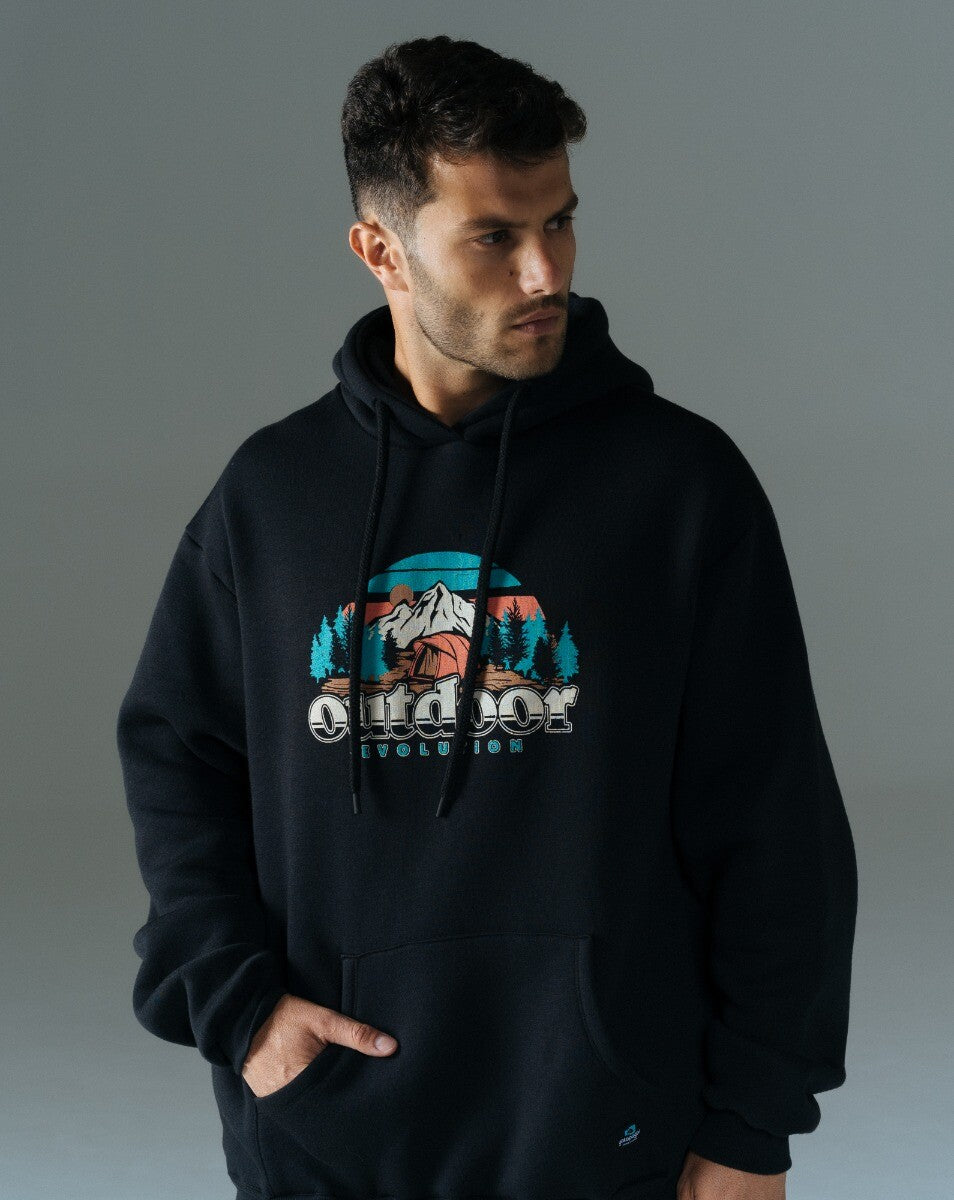 Moletom Hoodie Com Felpa Yukon - Preto