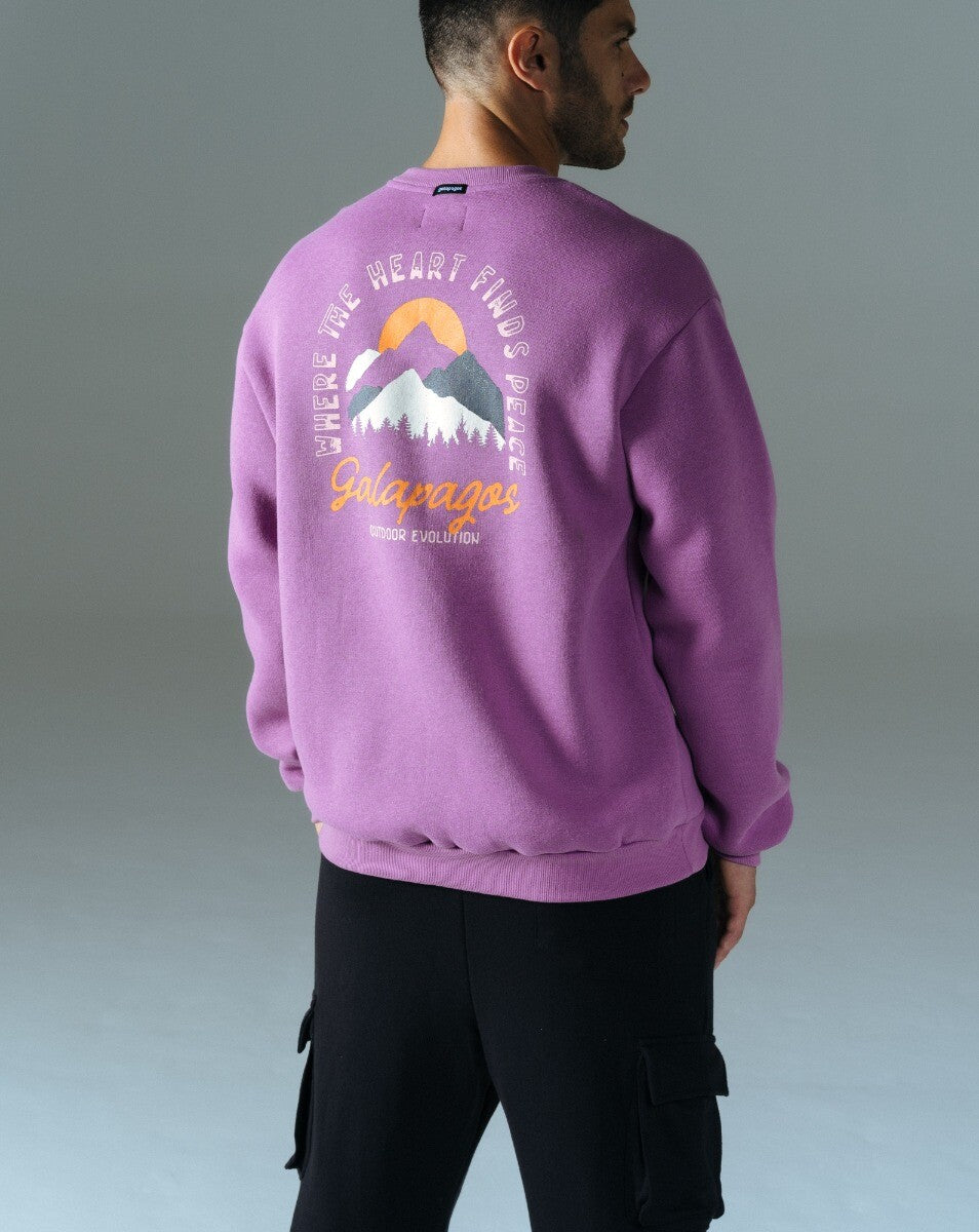 Moletom Careca Com Felpa Peace - Roxo