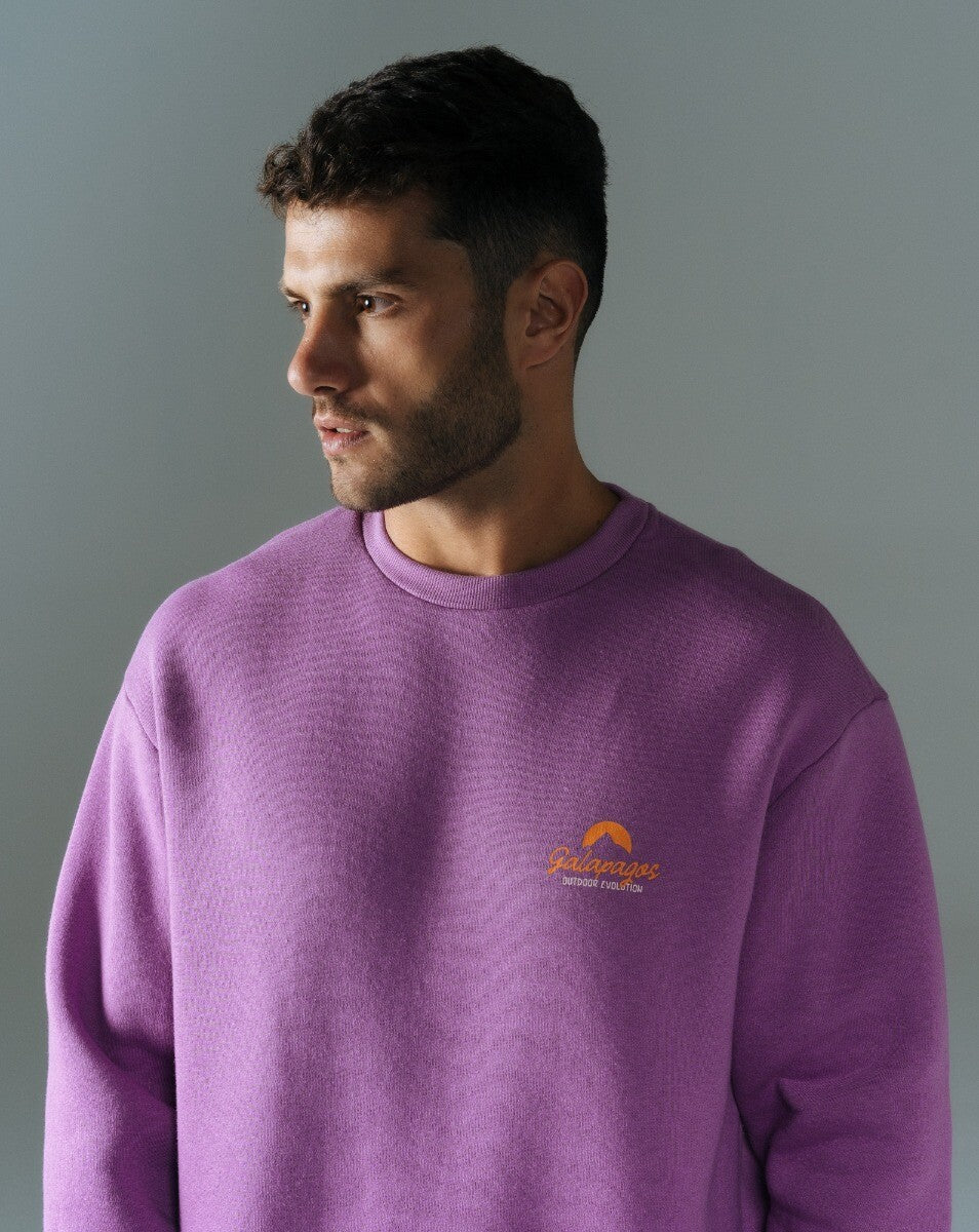 Moletom Careca Com Felpa Peace - Roxo