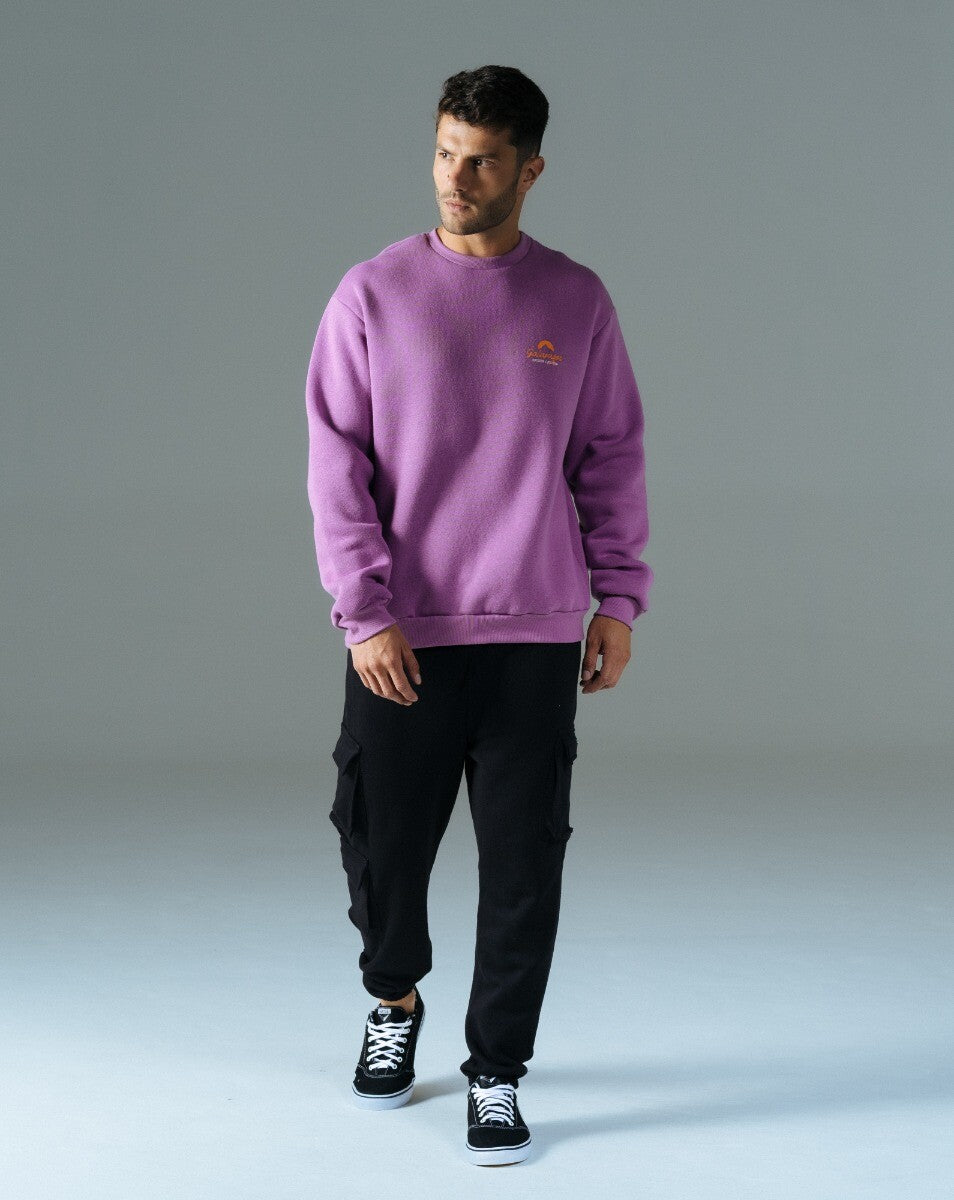 Moletom Careca Com Felpa Peace - Roxo