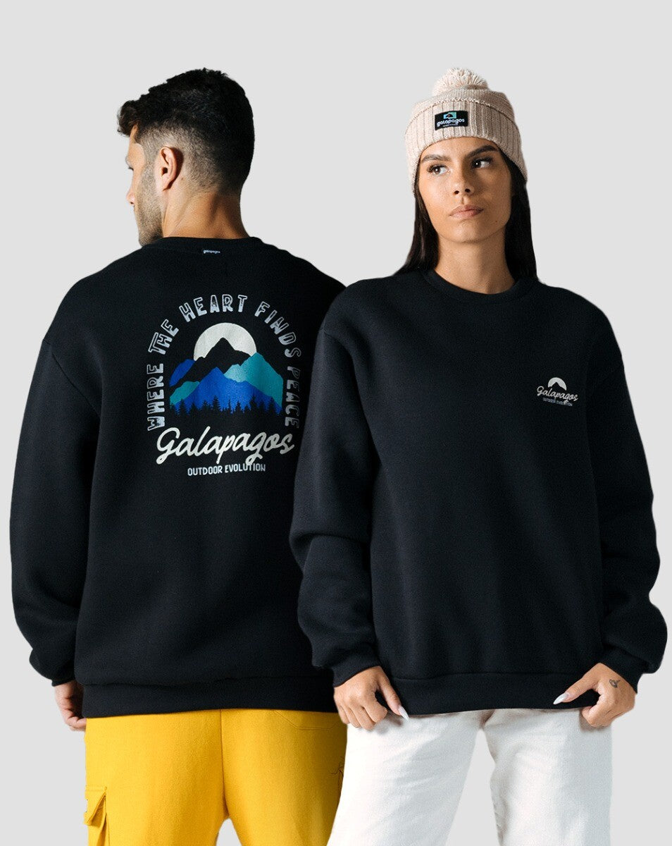 Moletom Com Felpa Peace - Preto