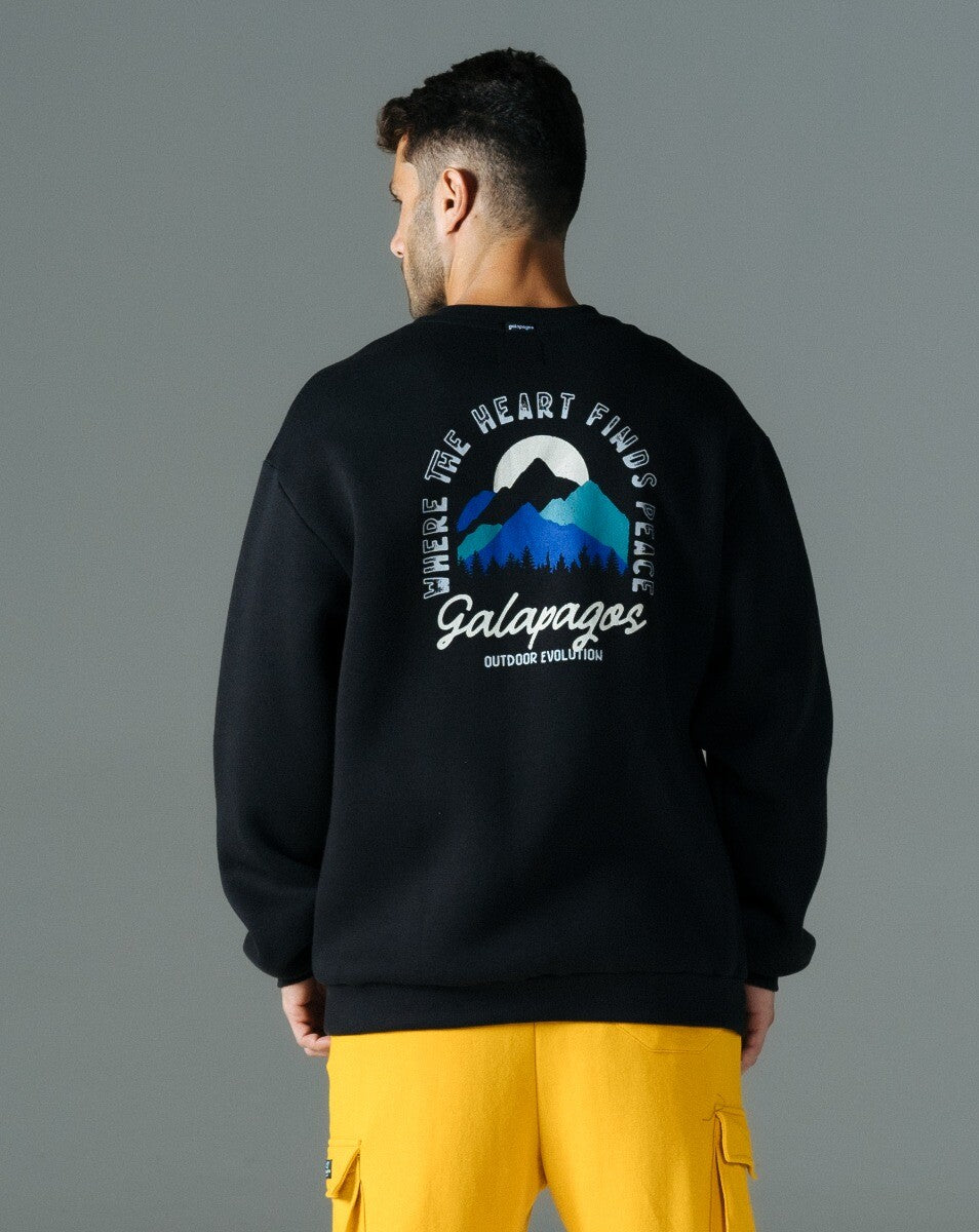 Moletom Com Felpa Peace - Preto