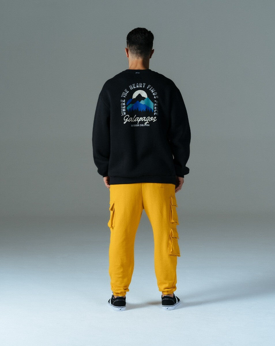 Moletom Com Felpa Peace - Preto