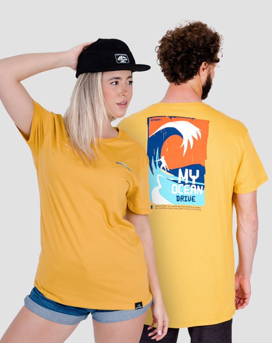 Camiseta All Gender Ocean Drive - Amarelo Mango