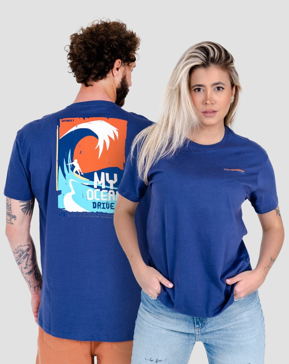 Camiseta All Gender Ocean Drive - Azul Marinho