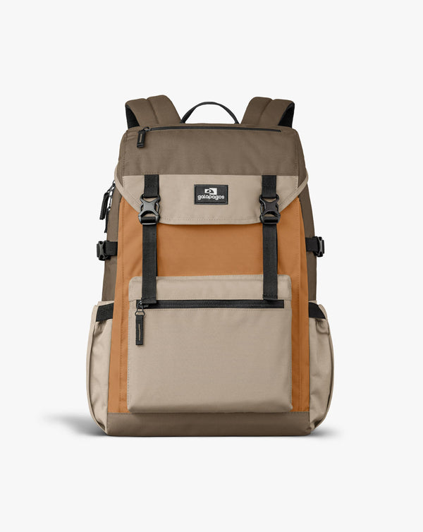 Mochila Pelican 30L - Marrom, Caramelo e Cáqui - Galapagos Outdoor