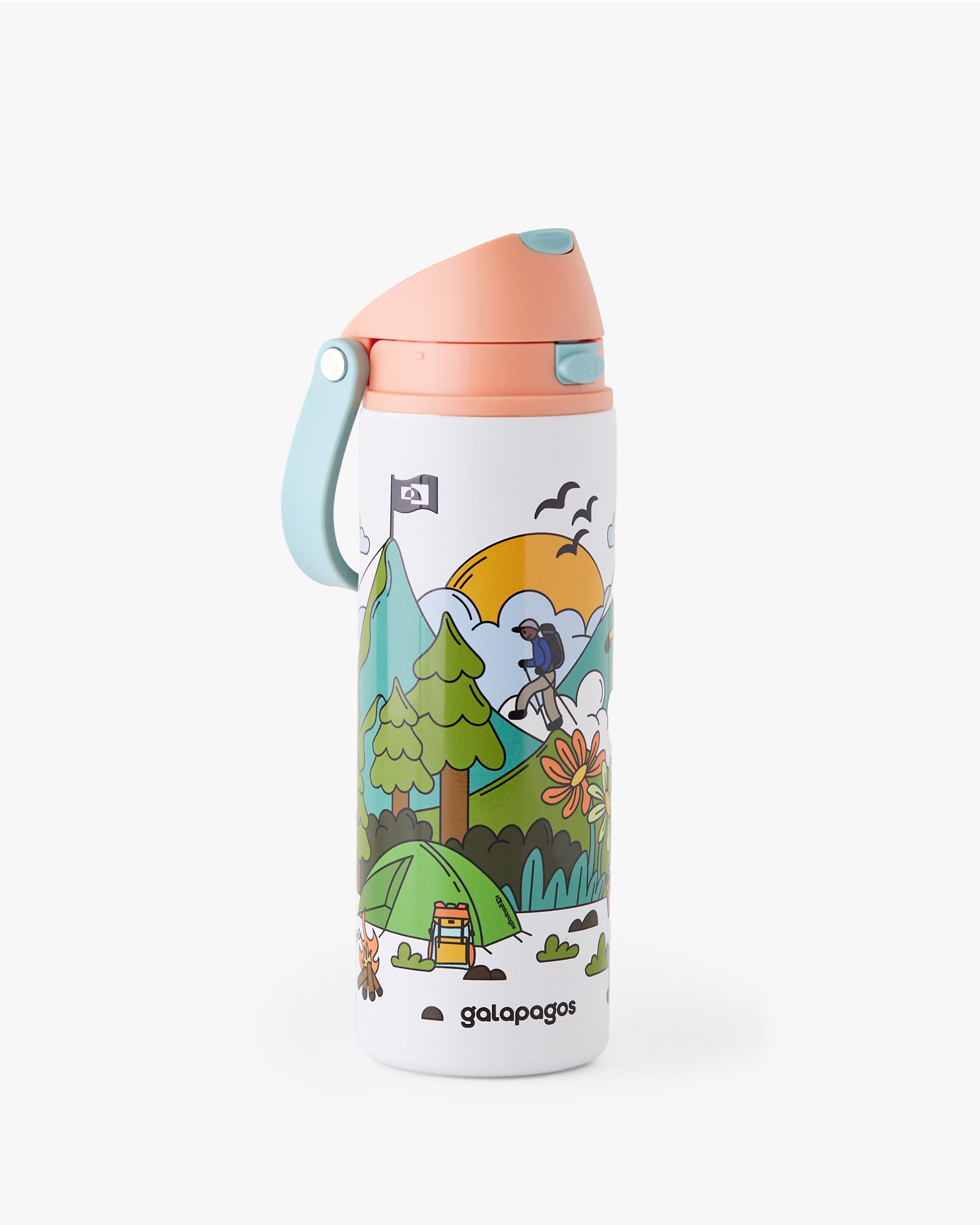 Garrafa Duo Flow Estampada Evolution 710ml - Salmão e Azul