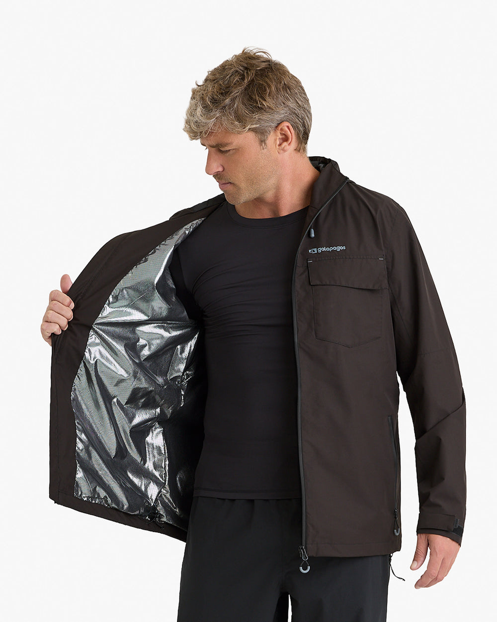 Jaqueta Impermeável Darwin Heat Masculina - Preta - Galapagos Outdoor