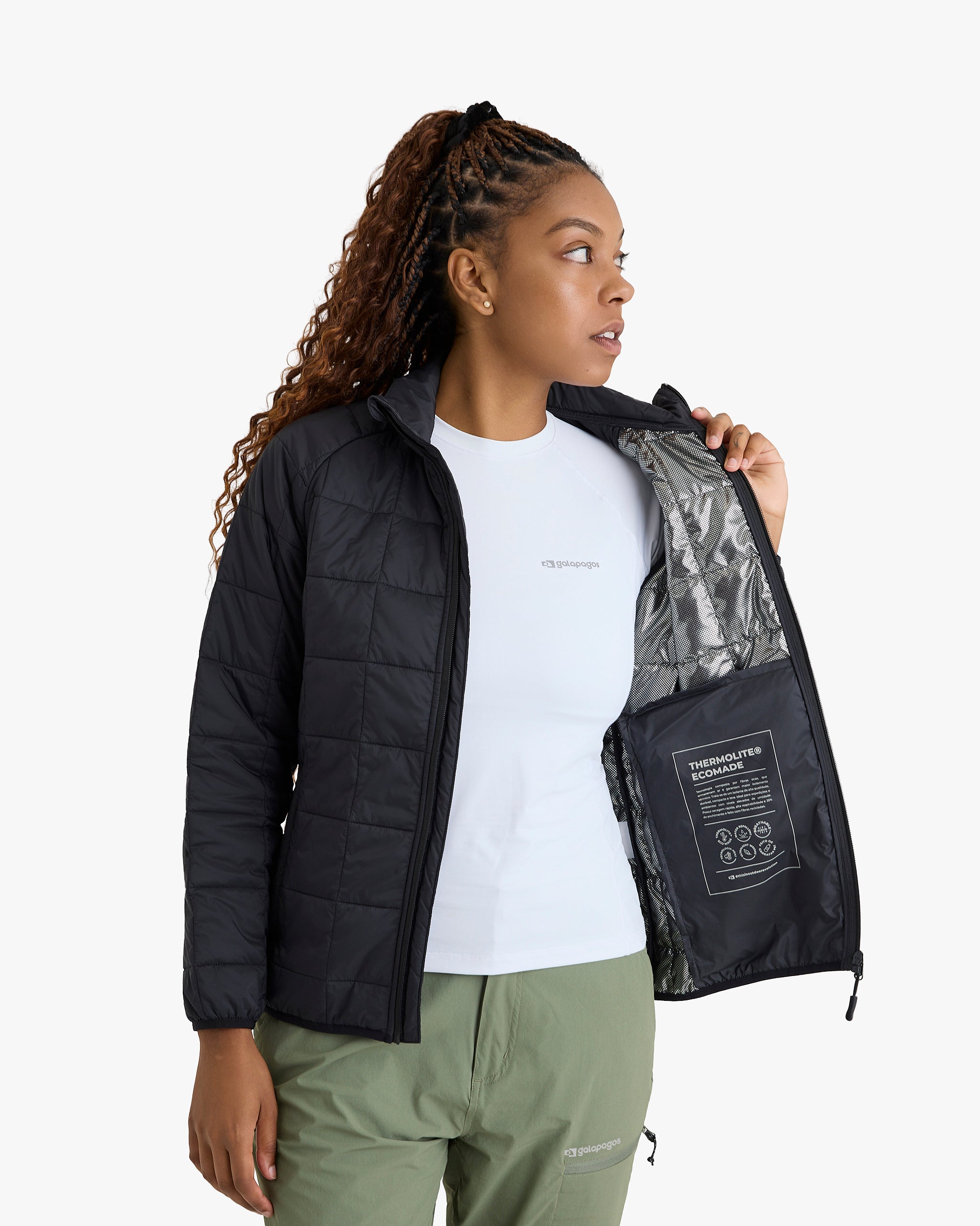 Jaqueta Puffer Ibex Thermolite Heat Feminina - Preta