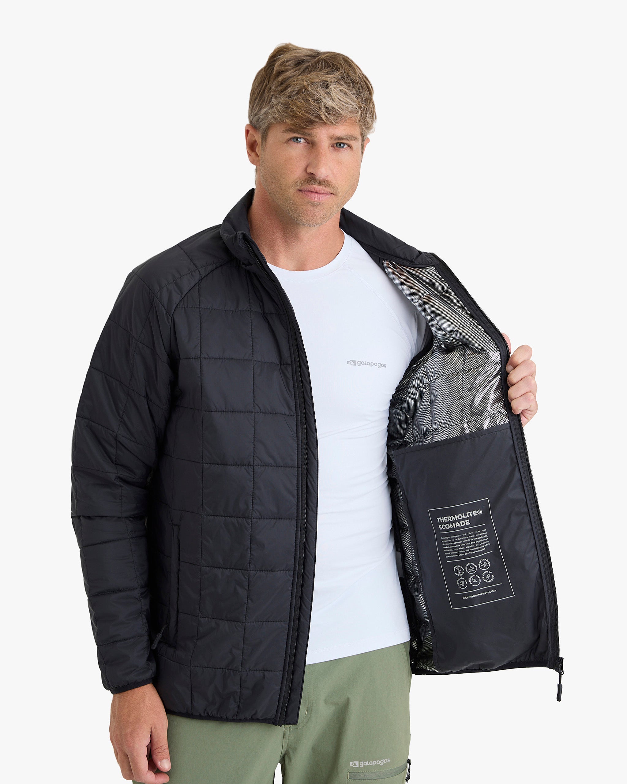 Jaqueta Puffer Ibex Thermolite Heat Masculina - Preta
