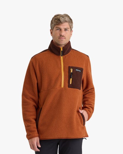 Blusão Fleece Sherpa All Gender - Terracota e Marrom
