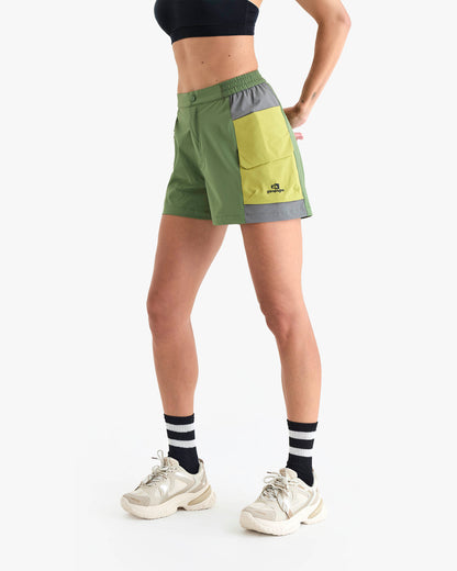 Shorts Raven Feminino - Verde e Cinza