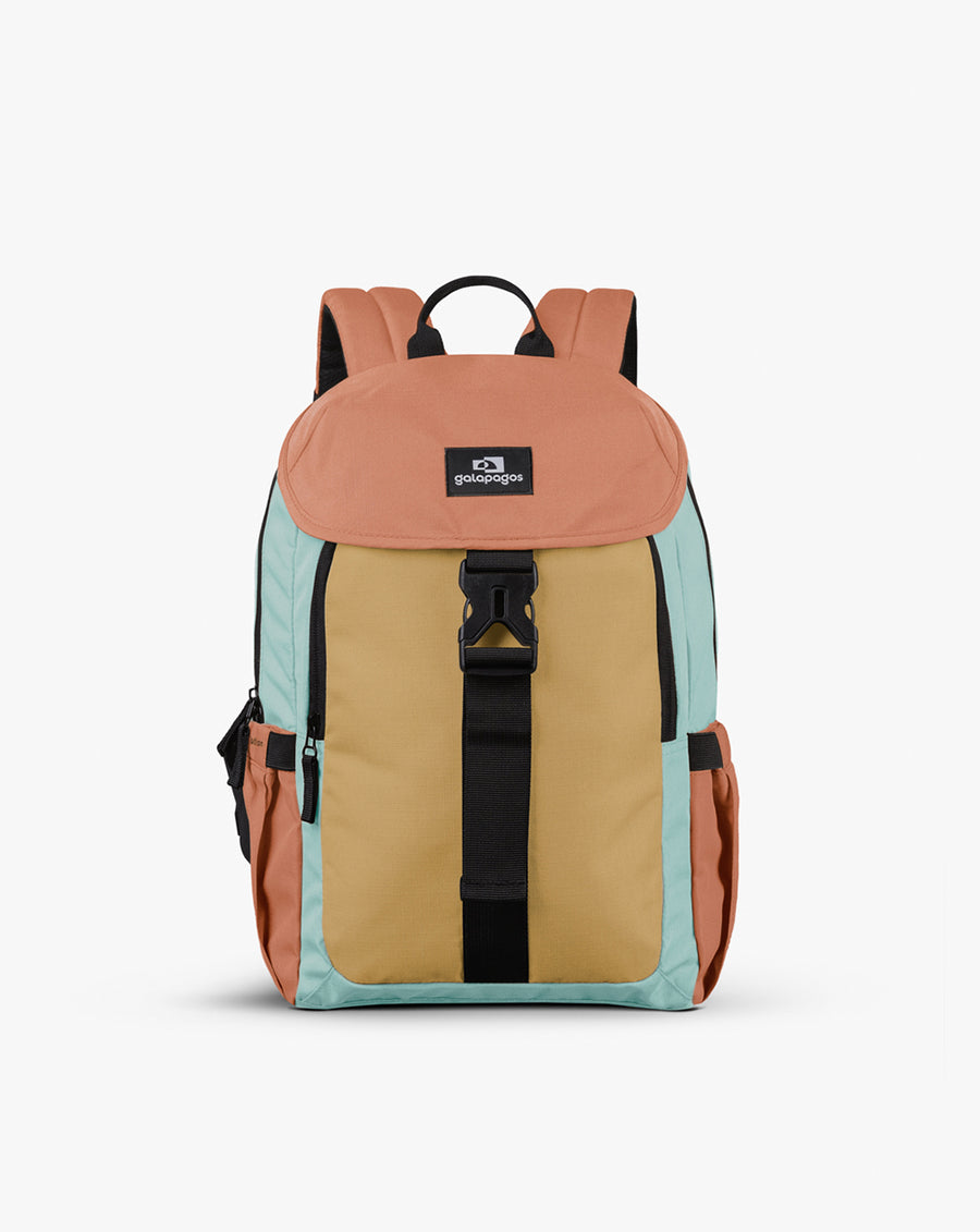 Mochila Gaivota 15L - Salmão, Mostarda e Turquesa - Galapagos Outdoor