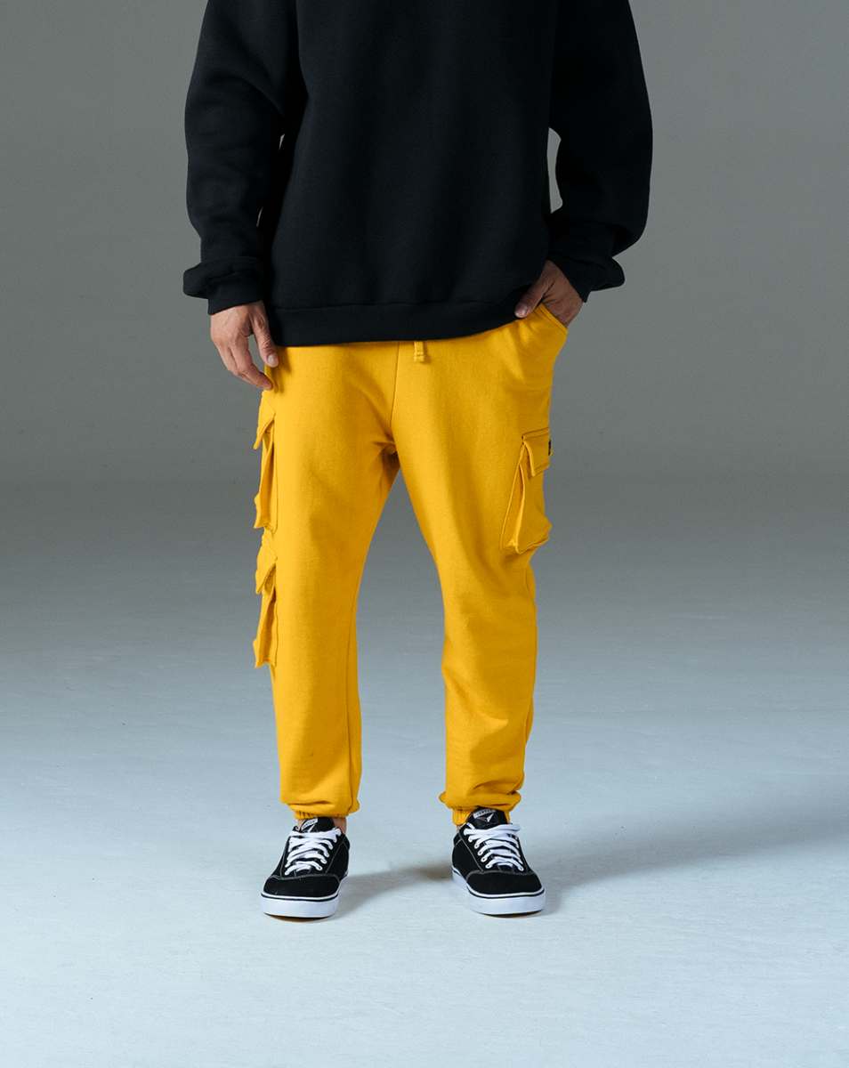Calça de Moletom Cargo All Gender Crowd - Mostarda