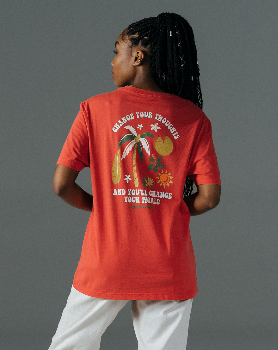 Camiseta All Gender Flora - Vermelho Urucum