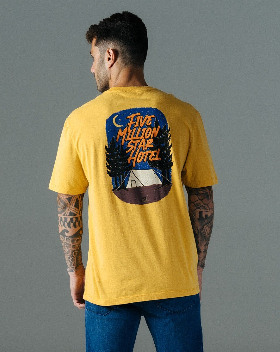Camiseta Five Stars - Amarelo Açafrão