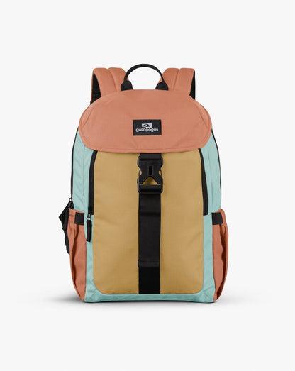 Mochila Gaivota 15L - Salmão, Mostarda e Turquesa