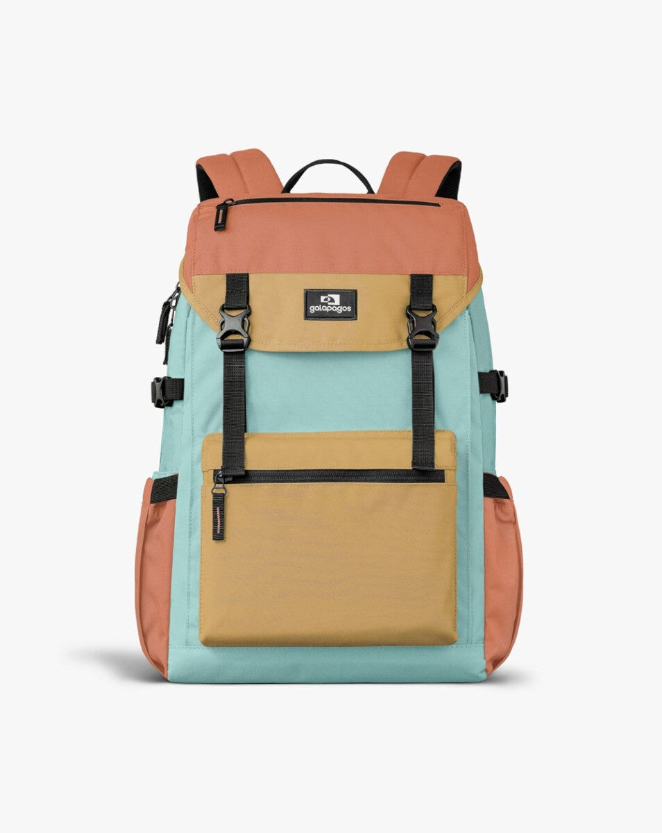 Mochila Pelican 2.0 30L - Salmão Mostarda e Turquesa
