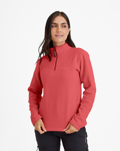 Blusão Fleece Makalu 2.0 Feminino - Goiaba - Galapagos Outdoor