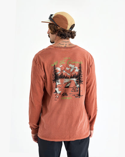 Camiseta Manga Longa Campsite All Gender - Terracota