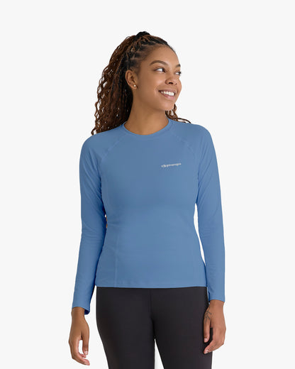Blusa Segunda Pele UV Vella Feminina - Azul Índigo - Galapagos Outdoor