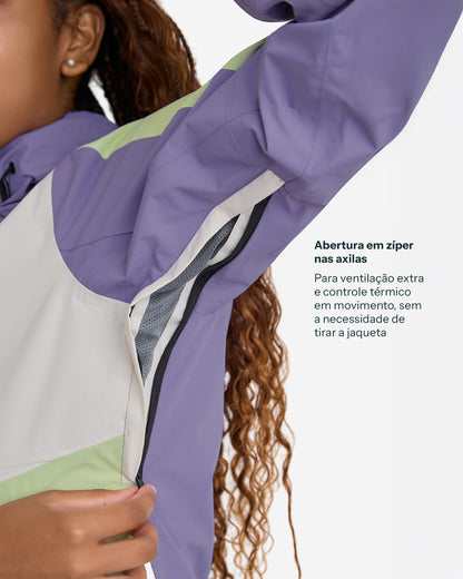 Jaqueta Impermeável Darwin Evolution 2.0 Feminina - Lavanda e Verde