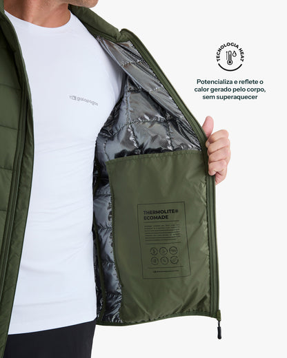 Jaqueta Puffer Ibex Thermolite Heat Masculina - Verde