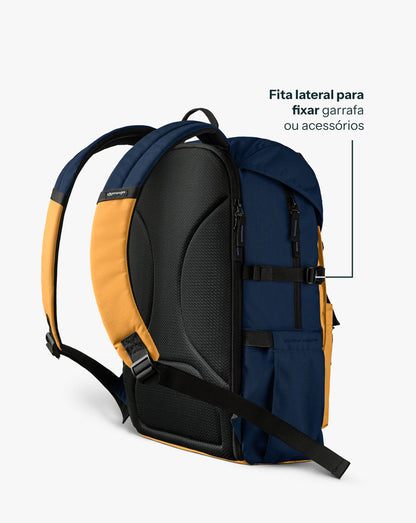 Mochila Pelican 30L - Amarela e Azul Marinho - Galapagos Outdoor