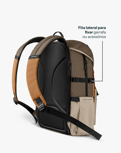 Mochila Pelican 30L - Marrom, Caramelo e Cáqui - Galapagos Outdoor