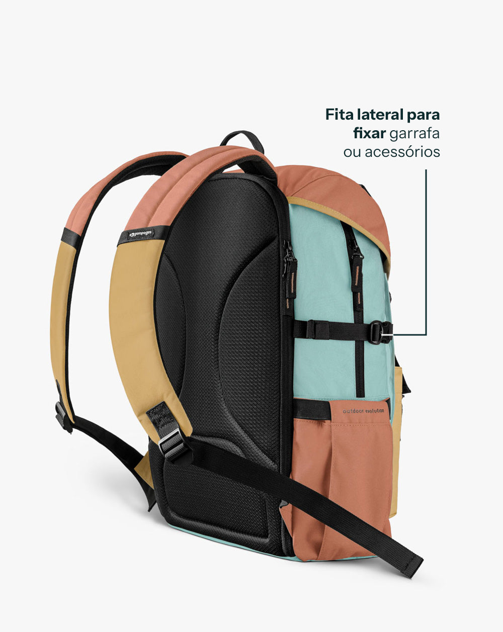 Mochila Pelican 30L - Salmão, Mostarda e Turquesa