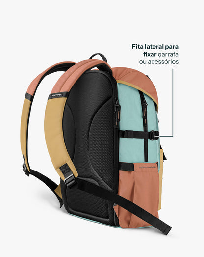 Mochila Pelican 30L - Salmão, Mostarda e Turquesa - Galapagos Outdoor