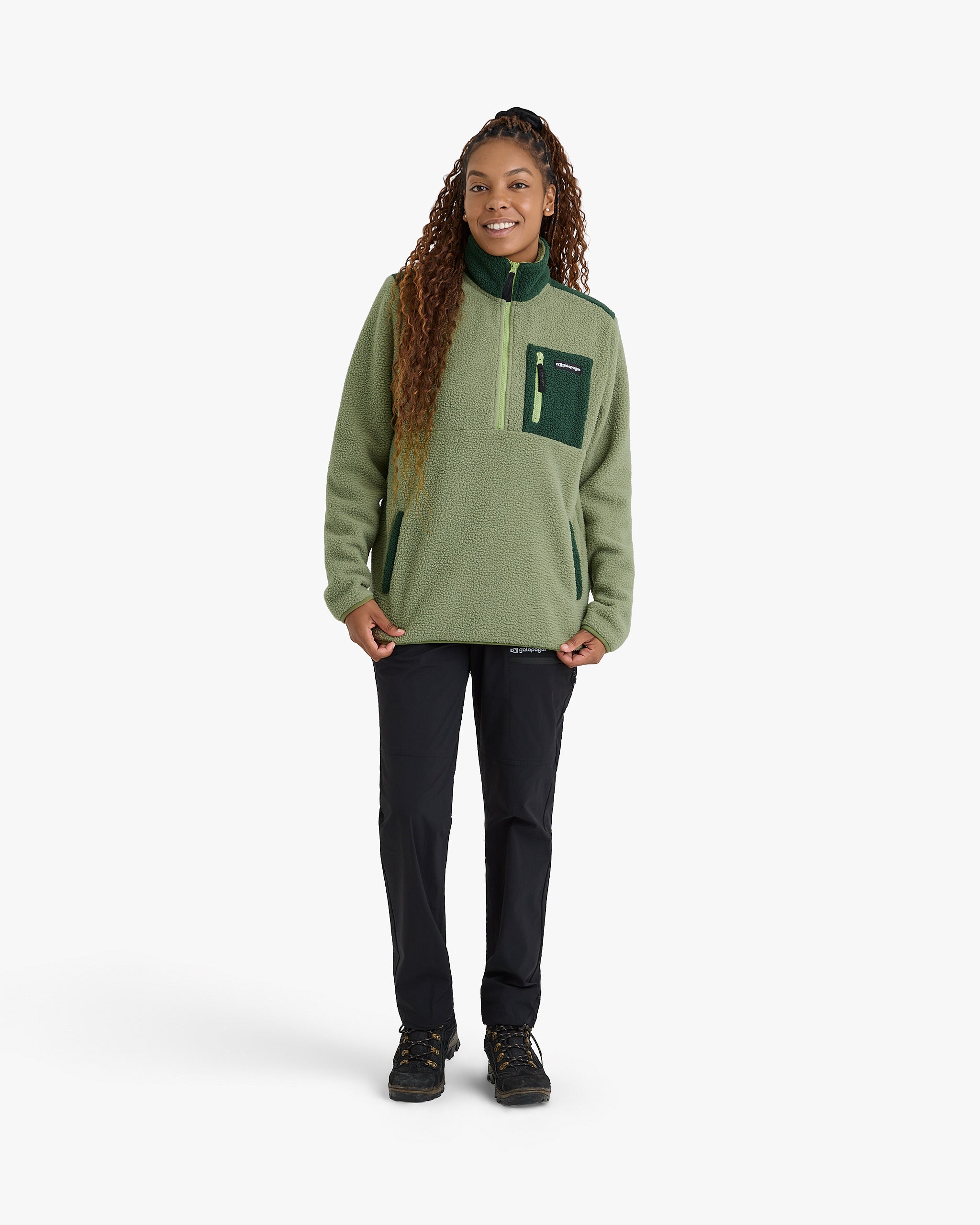 greenclothing oga jkt 24-25 【L】 Blusão Fleece Sherpa Verde | Galapagos Outdoor