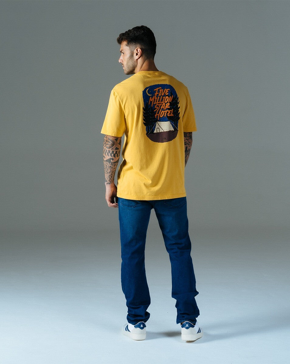 Camiseta Five Stars - Amarelo Açafrão