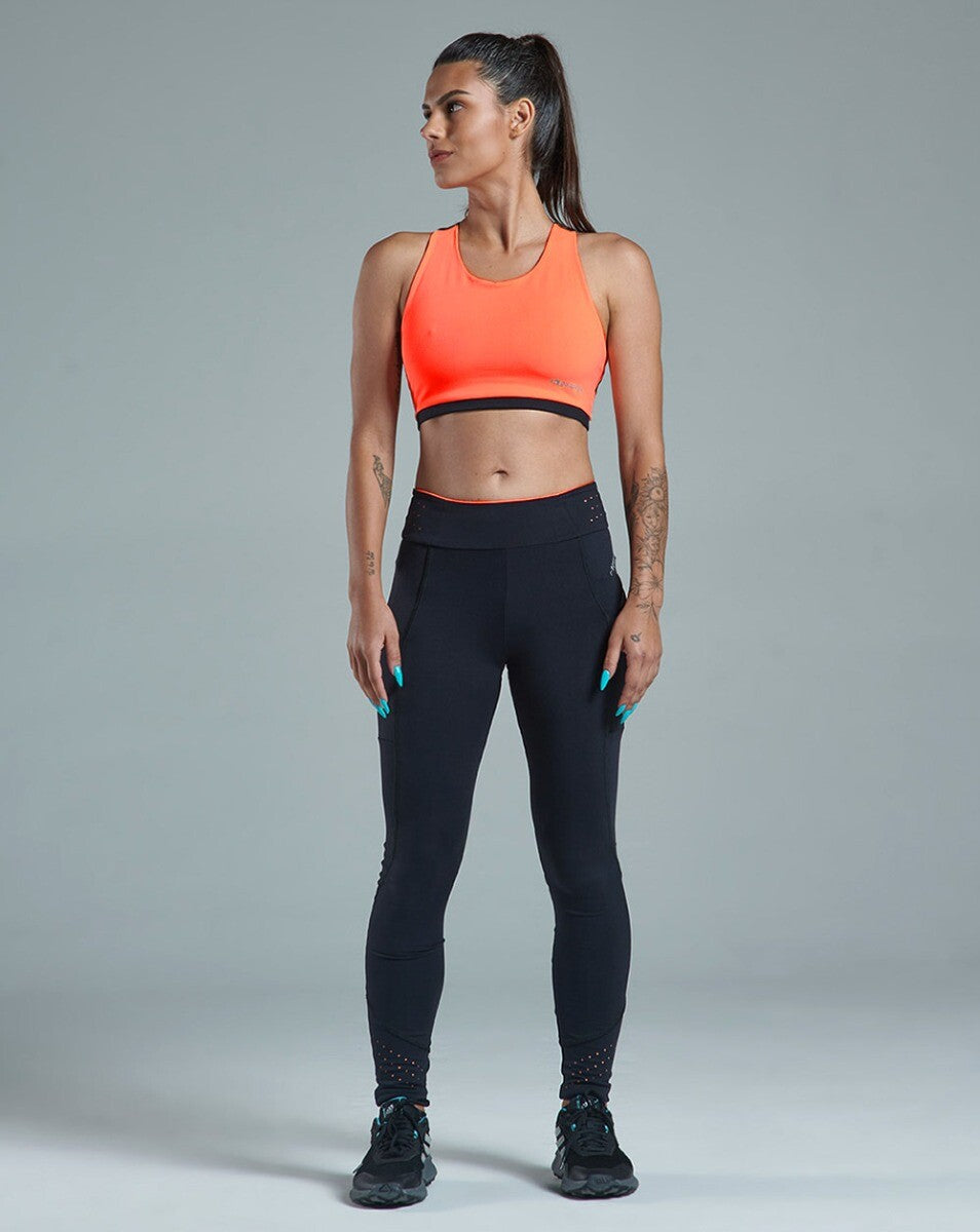 Top Dupla Face Feminino Eco Gaia - Preto e Laranja Neon