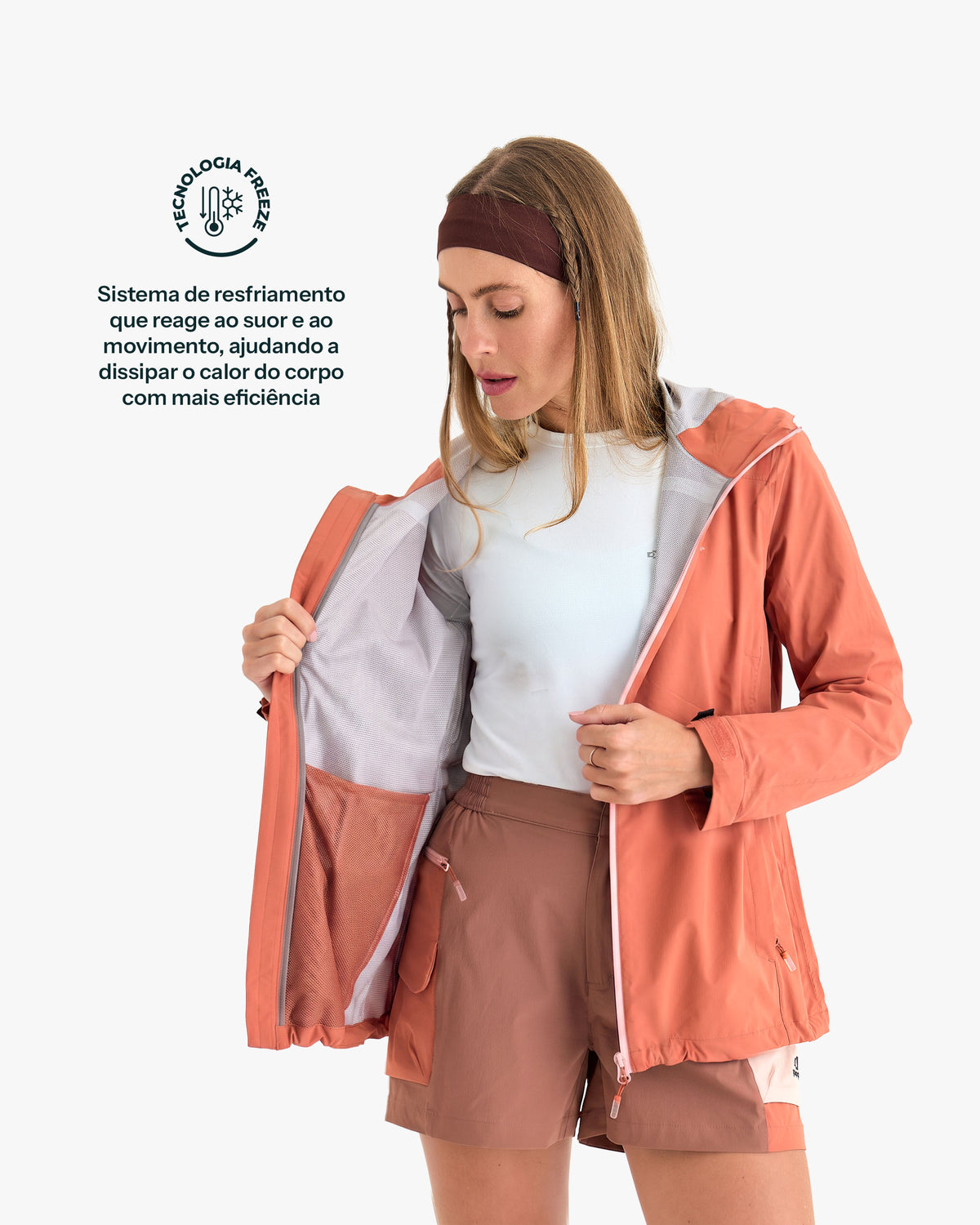 Jaqueta Impermeável Darwin Light Freeze Feminina - Terracota