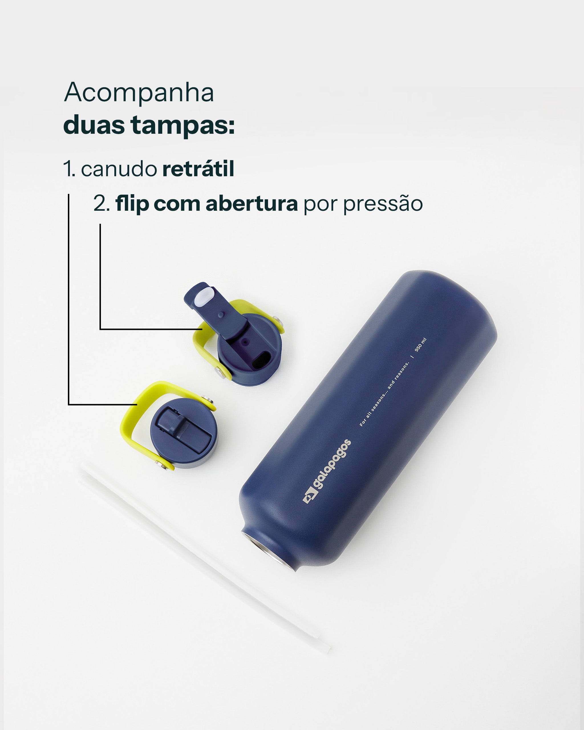 Garrafa River 950ml - Azul Marinho