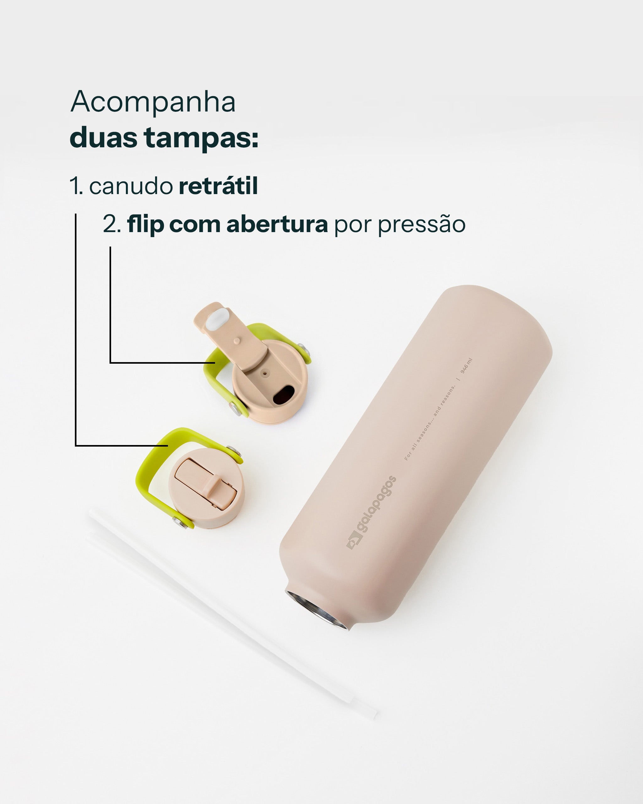 Garrafa River 950ml - Cáqui