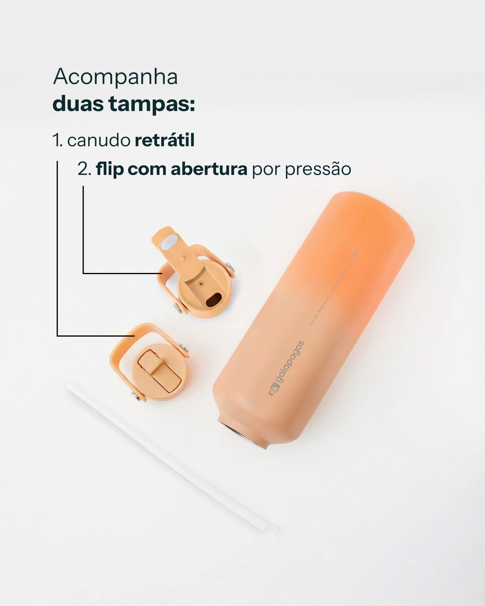 Garrafa River 950ml - Degradê Pêssego