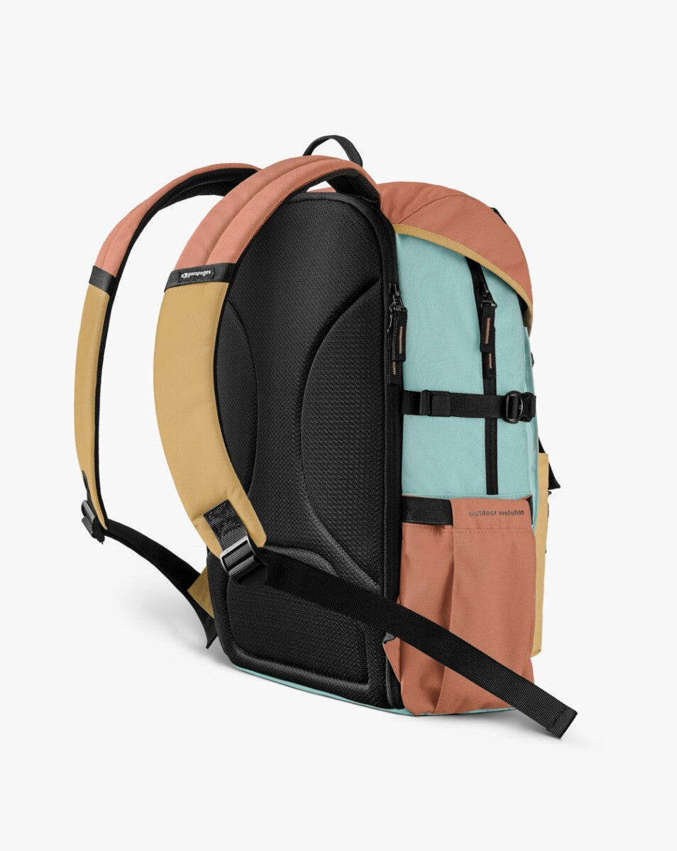 Mochila Pelican 2.0 30L - Salmão Mostarda e Turquesa