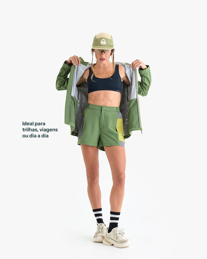Shorts Raven Feminino - Verde e Cinza