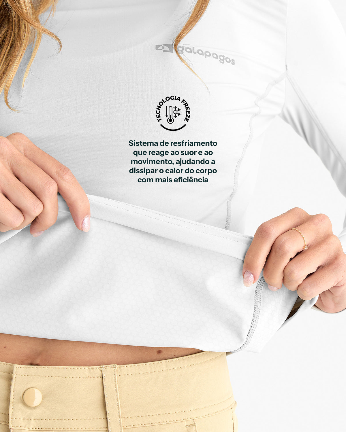 Blusa Segunda Pele Vella Freeze Feminina - Branca
