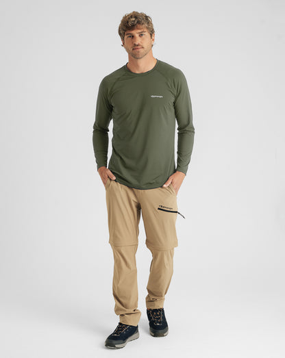 Blusa Segunda Pele UV Vella Masculina - Verde Oliva - Galapagos Outdoor