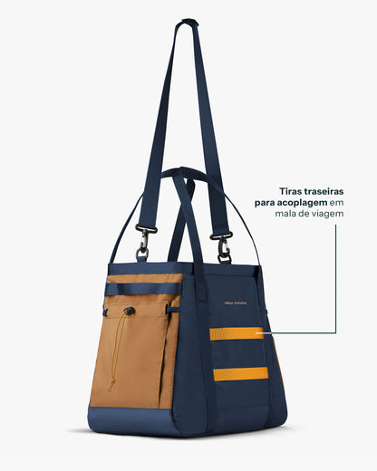 Bolsa Tote All-In 35L - Marinho e Caramelo